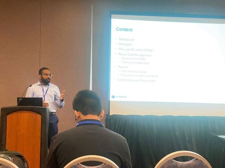 Rohit Vuppala presenting at the U.S. National Congress on Computational Mechanics