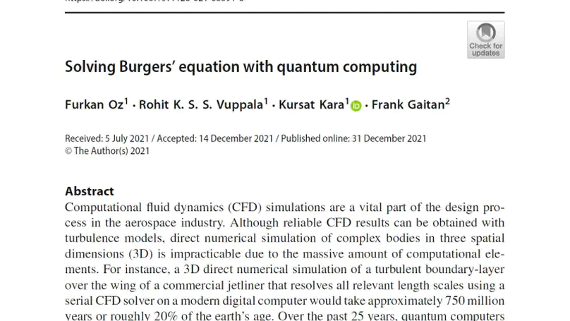 Solving Burgers’ equation with quantum computing